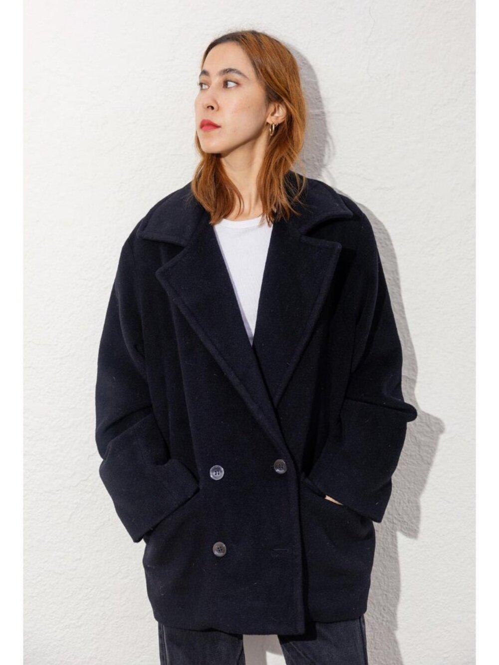 Black Peacoat by Horses Atelier